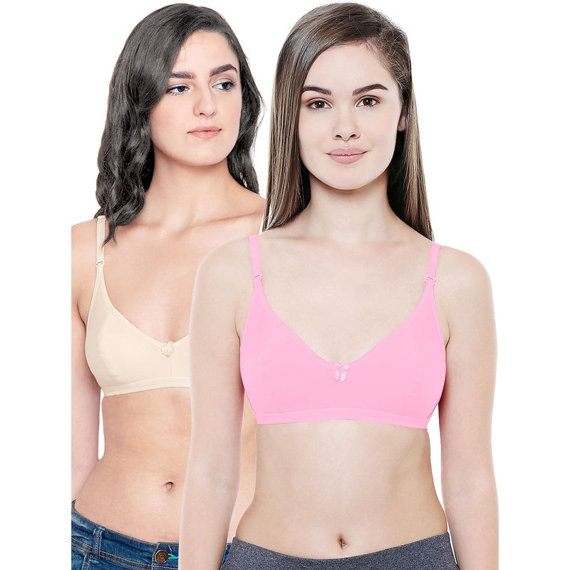 Bodycare Women Cotton Spandex Full Coverage Non Padded Regular Bra (Pack of 2) (30B)