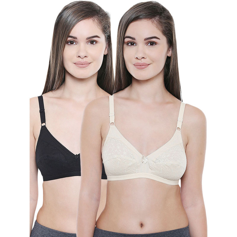 Bodycare Women Cotton Full Coverage Non Padded Regular Bra (Pack of 2) (44B)