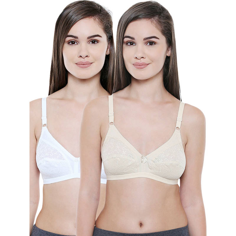 Bodycare Women Cotton Full Coverage Non Padded Regular Bra (Pack of 2) (30B)