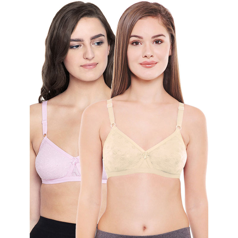 Bodycare Women Cotton Full Coverage Non Padded Regular Bra (Pack of 2) (30B)