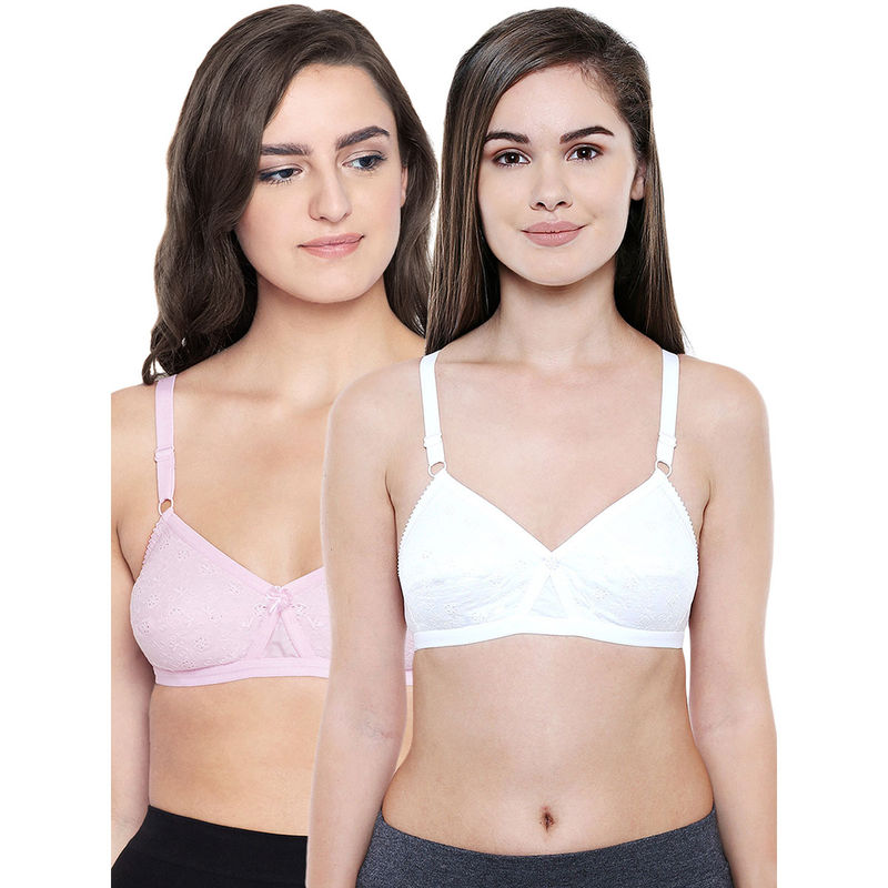 Bodycare Women Cotton Full Coverage Non Padded Regular Bra (Pack of 2) (30B)