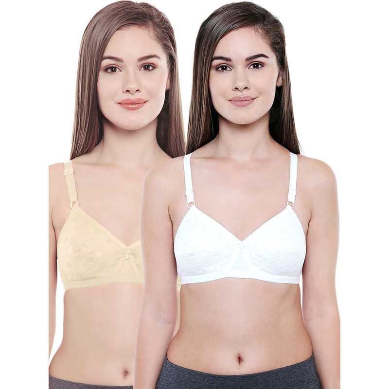 Bodycare Women Cotton Full Coverage Non Padded Regular Bra (Pack of 2) (30B)