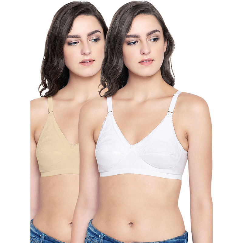 Bodycare Women Cotton Full Coverage Non Padded Regular Bra (Pack of 2) (32B)