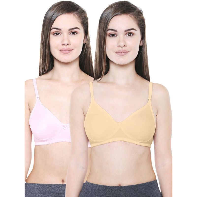 Bodycare Women Cotton Full Coverage Non Padded Regular Bra (Pack of 2) (30B)