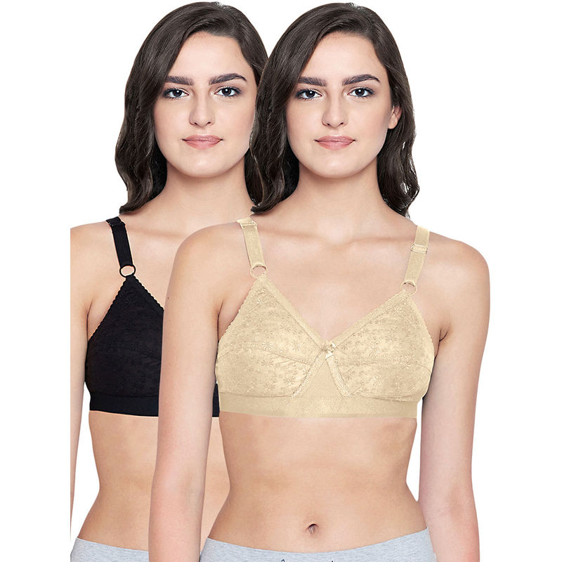 Bodycare Women Cotton Full Coverage Non Padded Regular Bra (Pack of 2) (32B)