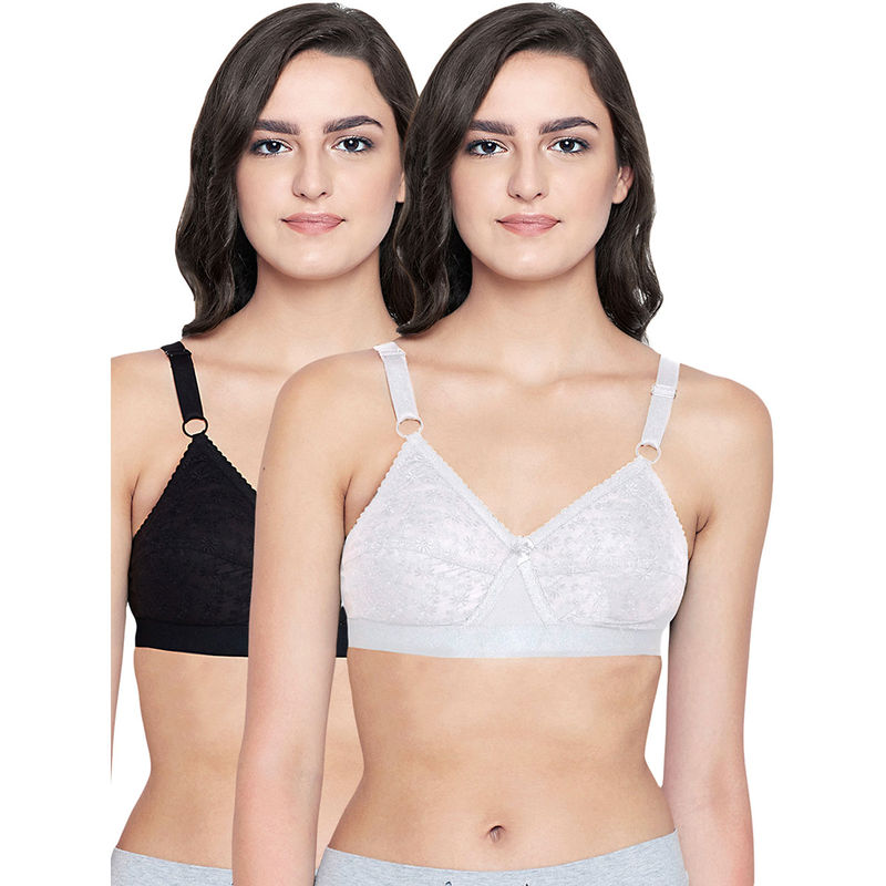Bodycare Women Cotton Full Coverage Non Padded Regular Bra (Pack of 2) (34D)