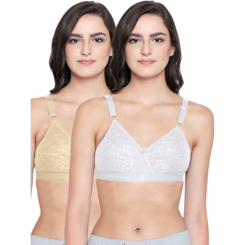 Bodycare Women Cotton Full Coverage Non Padded Regular Bra (Pack of 2) (44C)