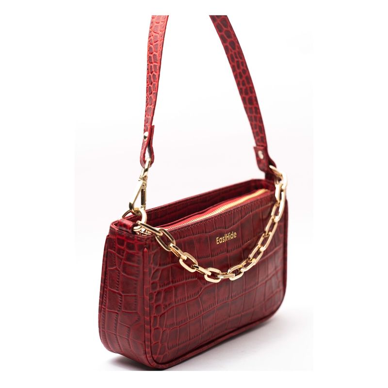 Buy EASTHIDE Bella Baguette Red Handbag Online
