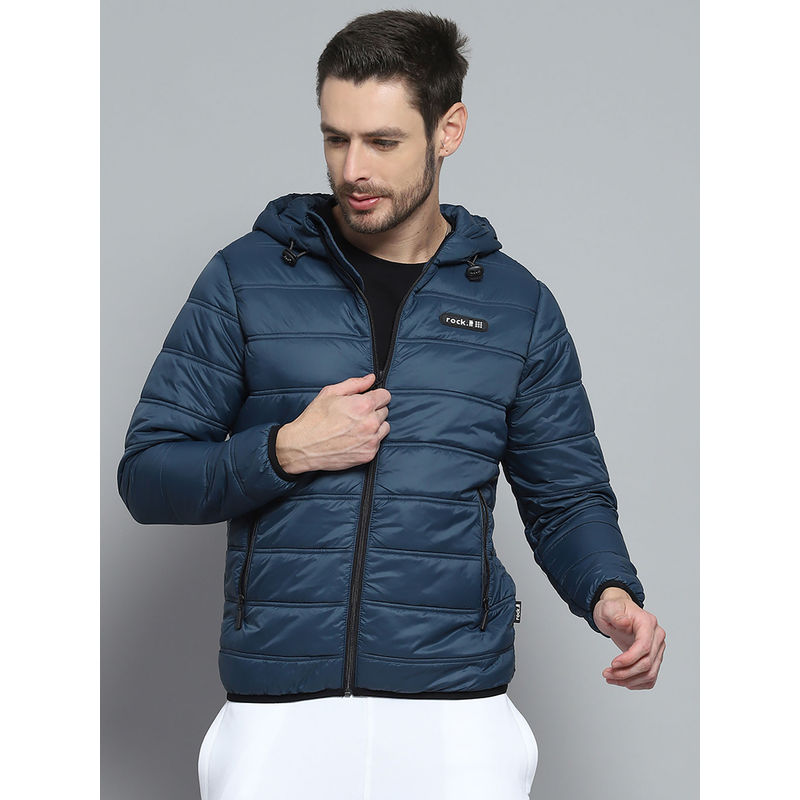 Rock.it Men Blue Printed Jacket (2XL)