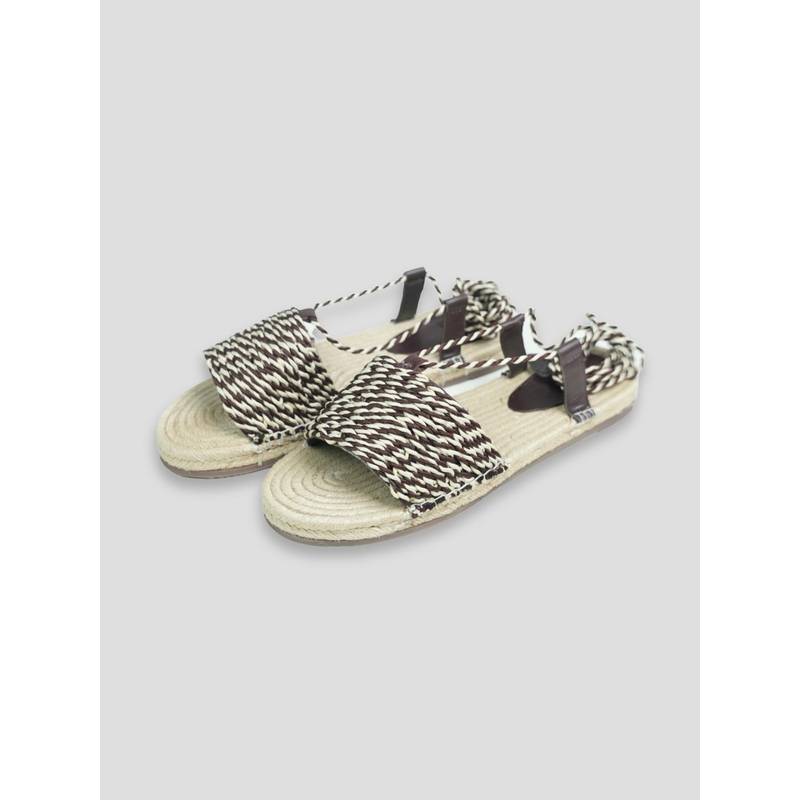 EZOK Women Chocolate Woven Fabric Sandals (EURO 36)