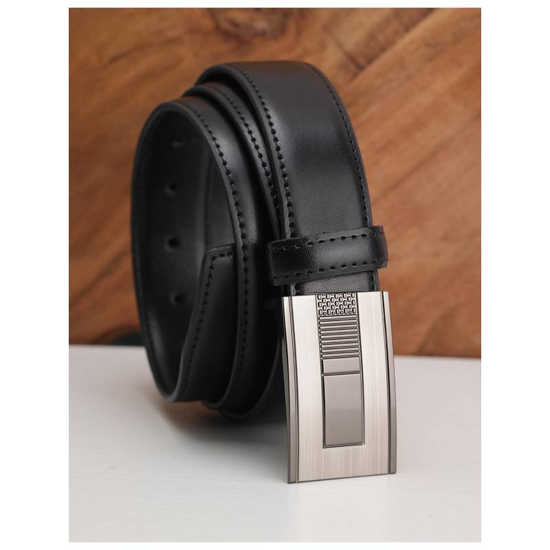 ZEVORA Men Solid Casual Belt - Black (36)