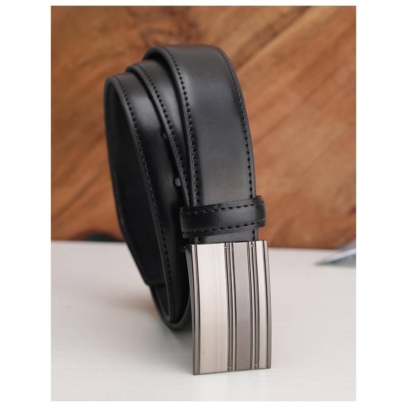 ZEVORA Men Solid Casual Belt - Black (36)