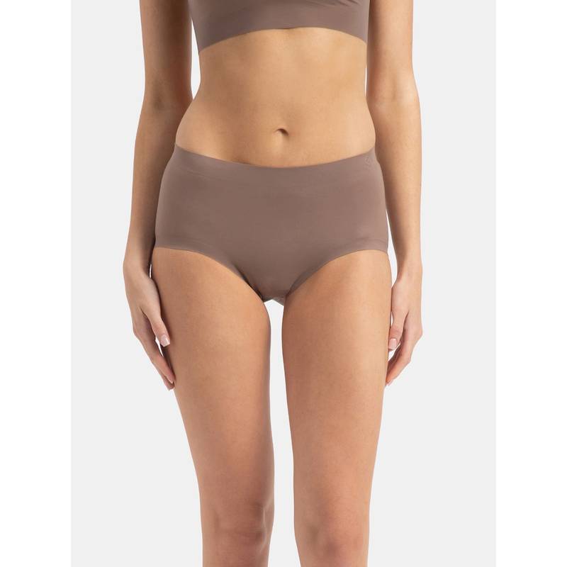 Jockey 1827 Women High Coverage Soft Touch Microfiber Elastane Full Brief-Deep Taupe (S)