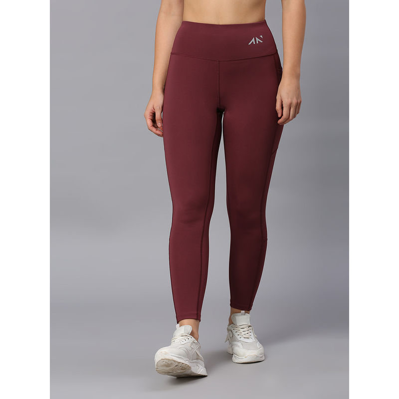 AESTHETIC NATION Burgandy Elevate Training Tights (XS)