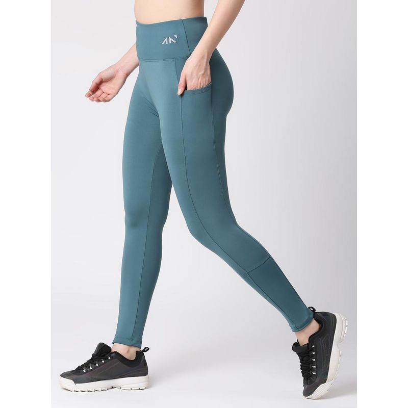AESTHETIC NATION Blue Velour Training Tights (L)