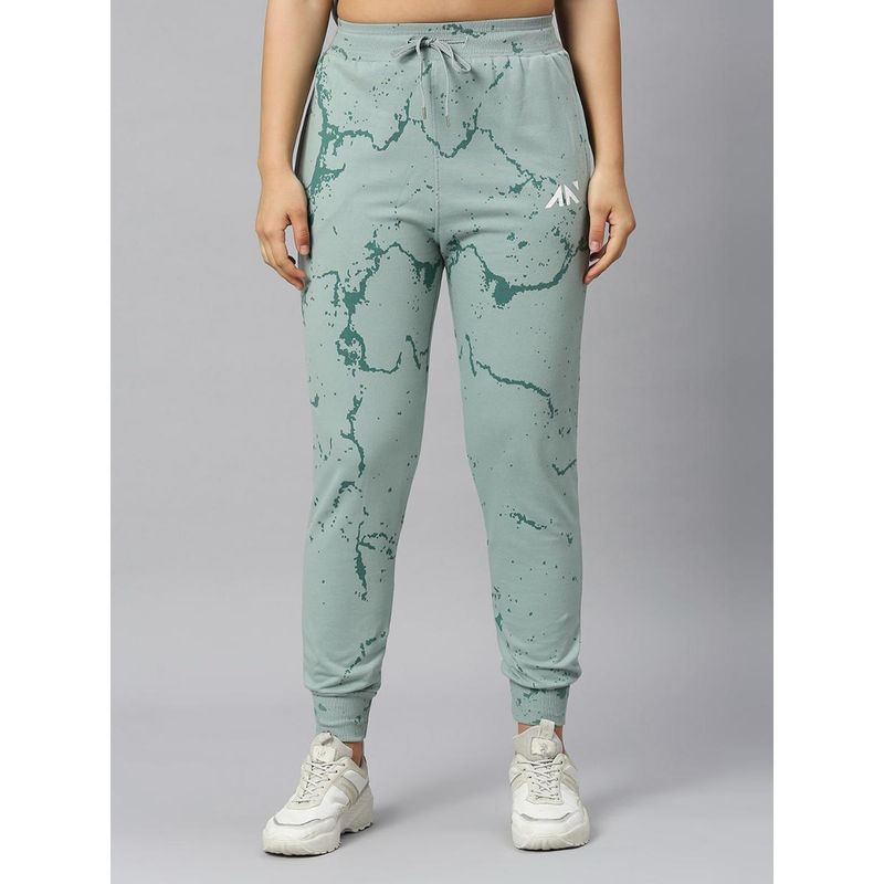 AESTHETIC NATION Green Marble Women Joggers (S)