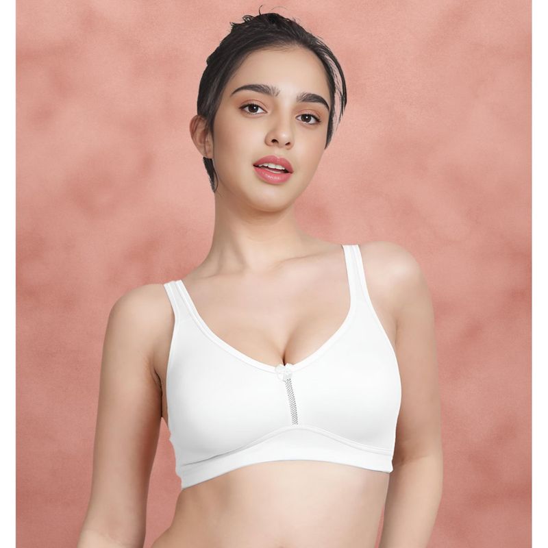 Shyaway Susie BY Shyaway White Wirefree Moulded Full Coverage Bra (32C)