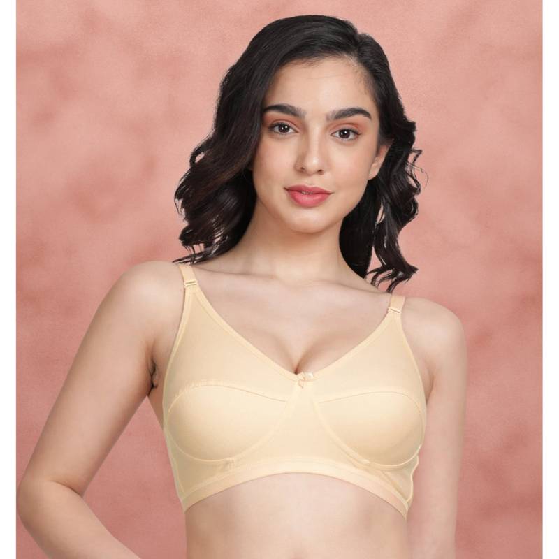 Shyaway Susie BY Shyaway Double Cream Wirefree Seamed Everyday Bra (32B)