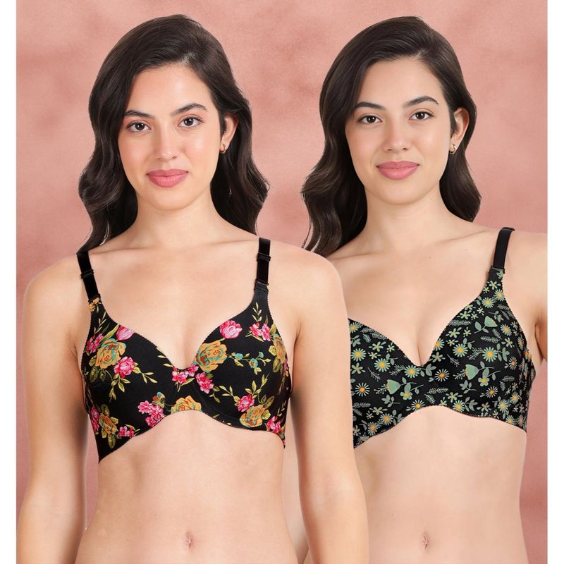 Shyaway Broad Winged Seamless Multiway Wired T-Shirt Bras (Pack of 2) (32B)