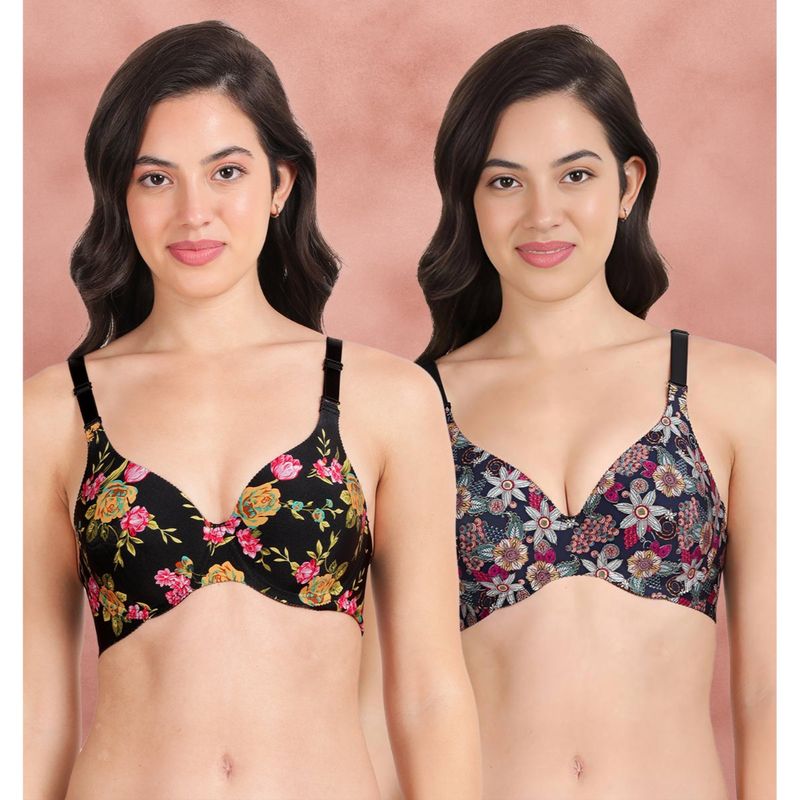 Shyaway Broad Winged Seamless Multiway Wired T-Shirt Bras (Pack of 2) (32B)