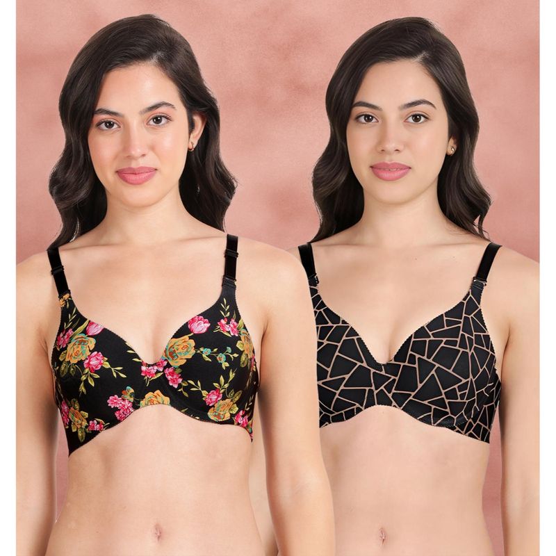 Shyaway Broad Winged Seamless Multiway Wired T-Shirt Bras (Pack of 2) (32B)