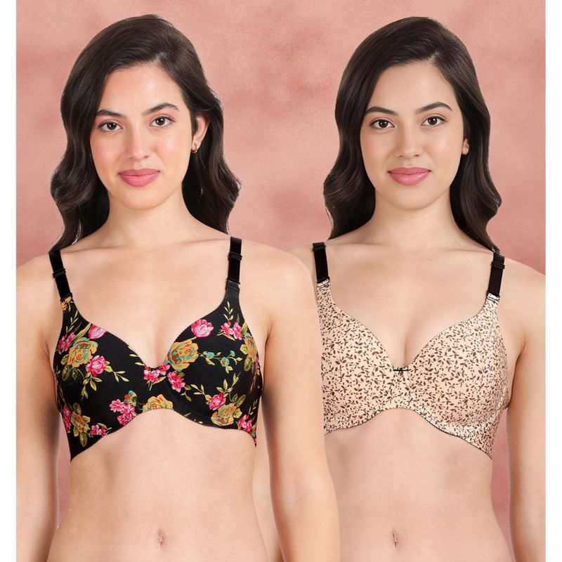 Shyaway Broad Winged Seamless Multiway Wired T-Shirt Bras (Pack of 2) (32B)