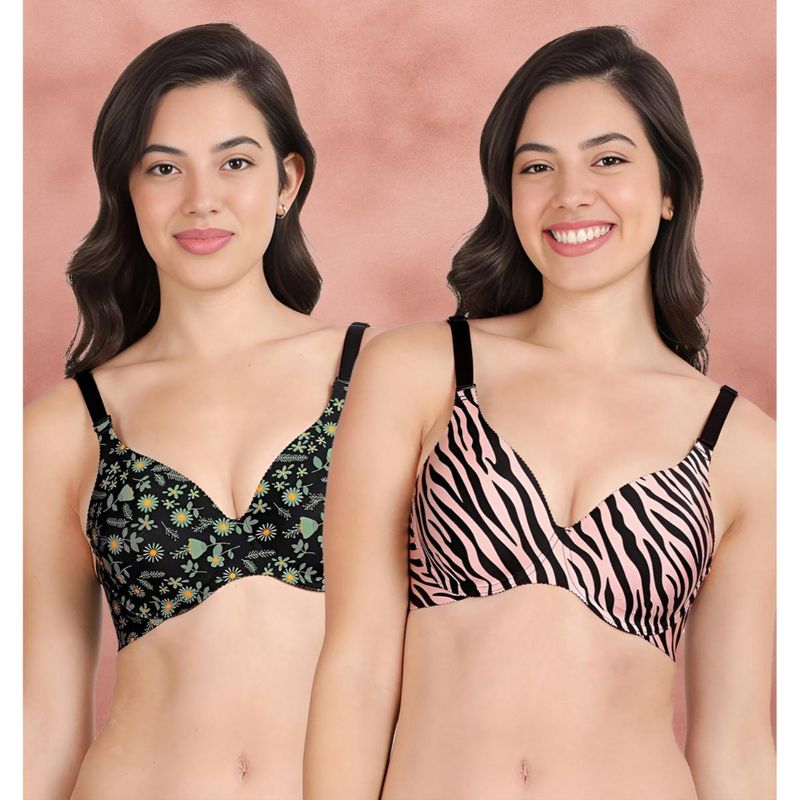 Shyaway Broad Winged Seamless Multiway Wired T-Shirt Bras (Pack of 2) (32B)