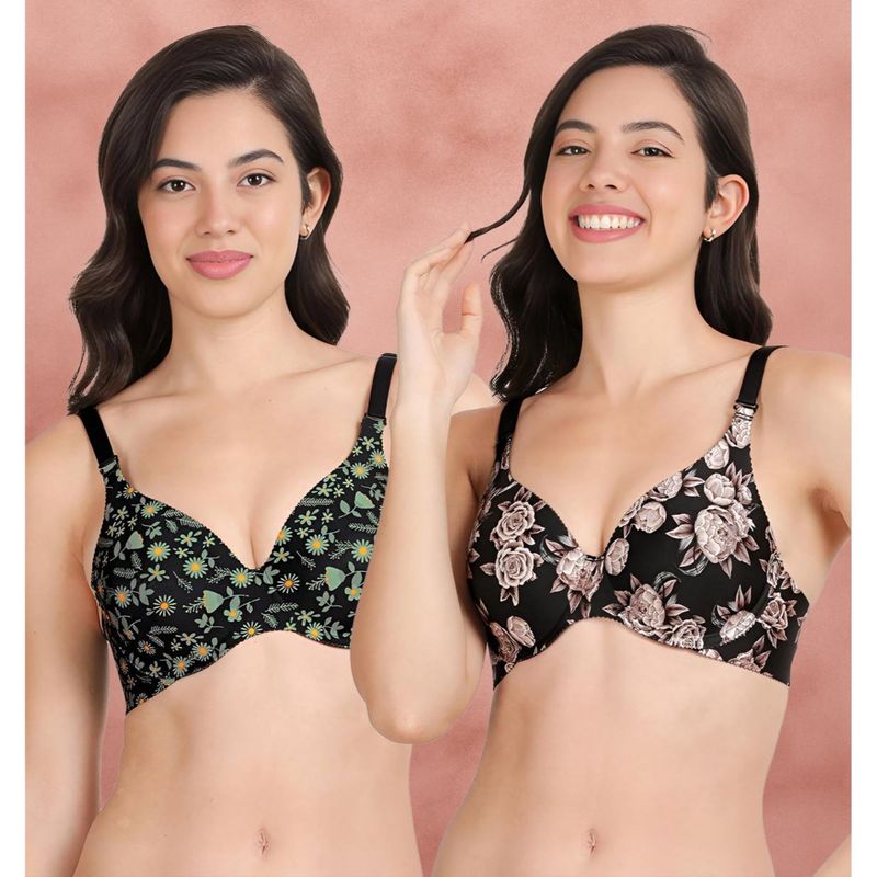 Shyaway Broad Winged Seamless Multiway Wired T-Shirt Bras (Pack of 2) (32B)