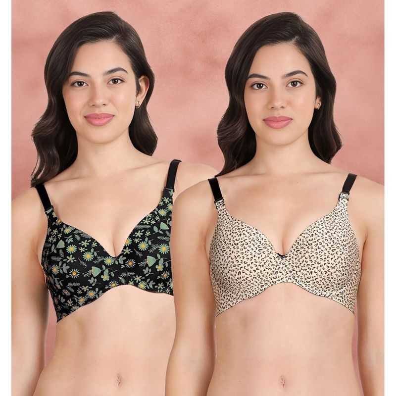 Shyaway Broad Winged Seamless Multiway Wired T-Shirt Bras (Pack of 2) (32B)
