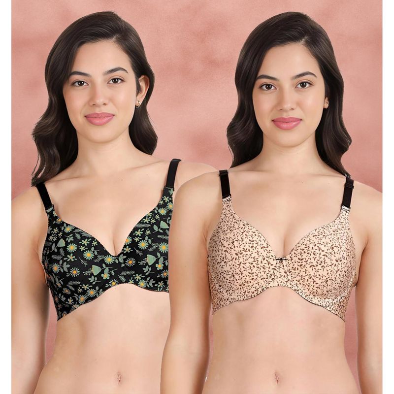 Shyaway Broad Winged Seamless Multiway Wired T-Shirt Bras (Pack of 2) (32B)
