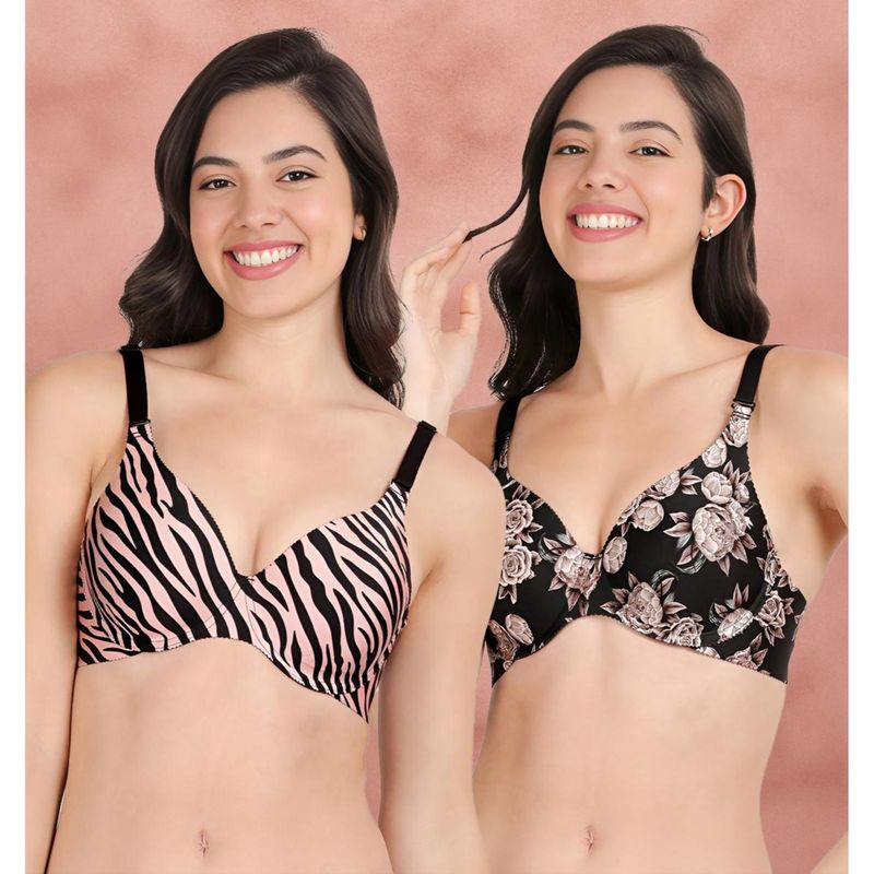 Shyaway Broad Winged Seamless Multiway Wired T-Shirt Bras (Pack of 2) (32B)
