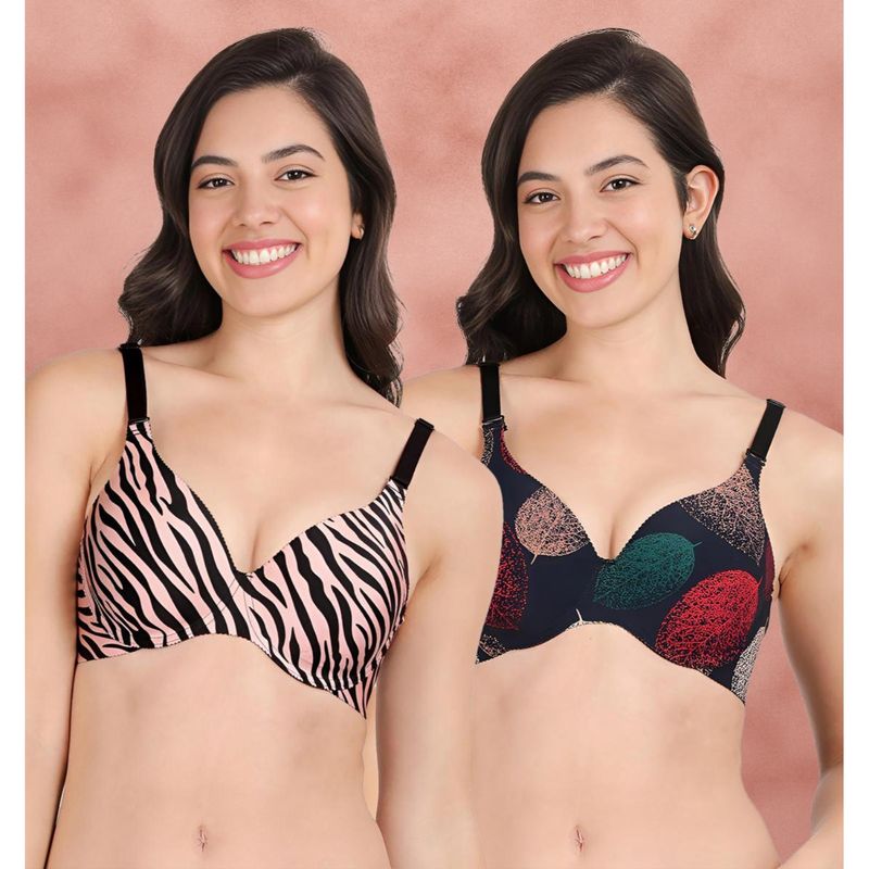 Shyaway Broad Winged Seamless Multiway Wired T-Shirt Bras (Pack of 2) (32B)