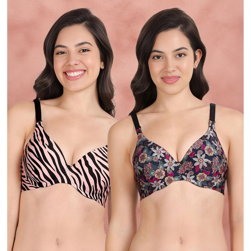 Shyaway Broad Winged Seamless Multiway Wired T-Shirt Bras (Pack of 2) (32B)