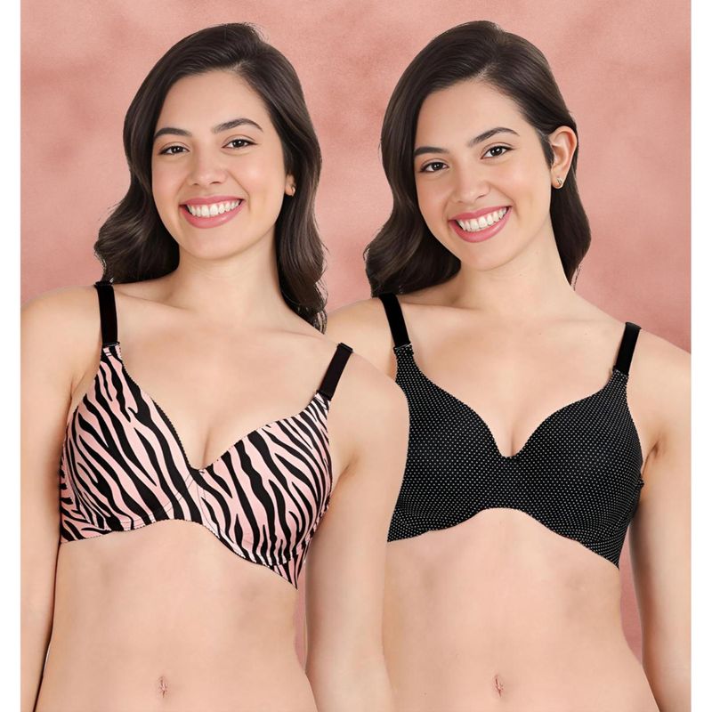 Shyaway Broad Winged Seamless Multiway Wired T-Shirt Bras (Pack of 2) (32B)