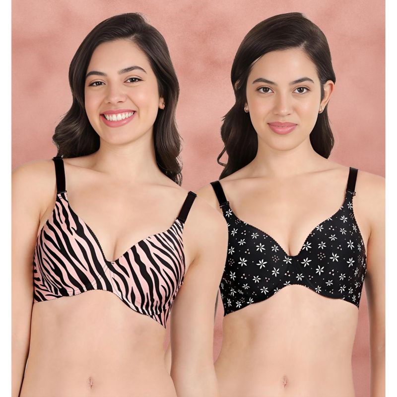 Shyaway Broad Winged Seamless Multiway Wired T-Shirt Bras (Pack of 2) (32B)