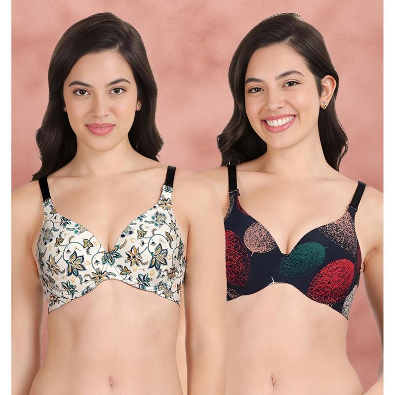 Shyaway Broad Winged Seamless Multiway Wired T-Shirt Bras (Pack of 2) (32B)