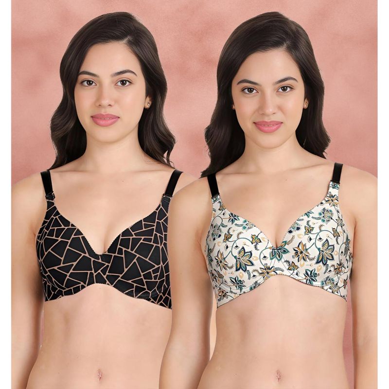 Shyaway Broad Winged Seamless Multiway Wired T-Shirt Bras (Pack of 2) (32B)