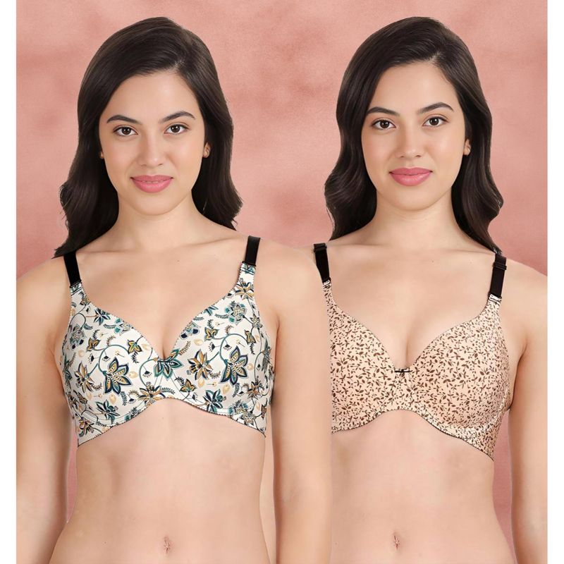 Shyaway Broad Winged Seamless Multiway Wired T-Shirt Bras (Pack of 2) (32B)