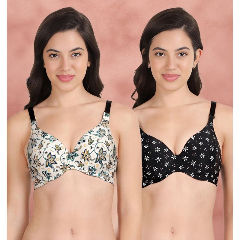 Shyaway Broad Winged Seamless Multiway Wired T-Shirt Bras (Pack of 2) (32B)