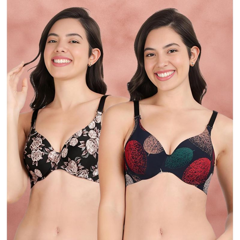 Shyaway Broad Winged Seamless Multiway Wired T-Shirt Bras (Pack of 2) (32B)
