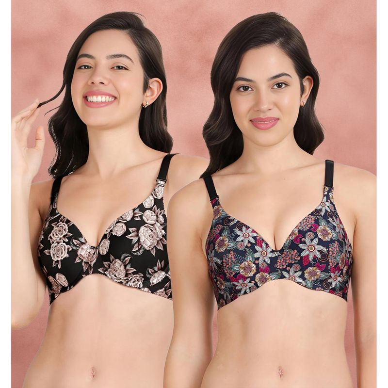 Shyaway Broad Winged Seamless Multiway Wired T-Shirt Bras (Pack of 2) (32B)