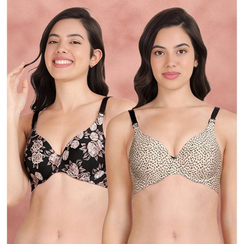Shyaway Broad Winged Seamless Multiway Wired T-Shirt Bras (Pack of 2) (32B)