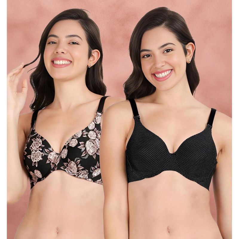 Shyaway Broad Winged Seamless Multiway Wired T-Shirt Bras (Pack of 2) (32B)