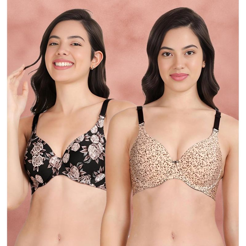 Shyaway Broad Winged Seamless Multiway Wired T-Shirt Bras (Pack of 2) (32B)