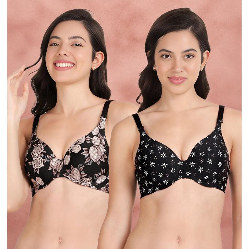 Shyaway Broad Winged Seamless Multiway Wired T-Shirt Bras (Pack of 2) (32B)