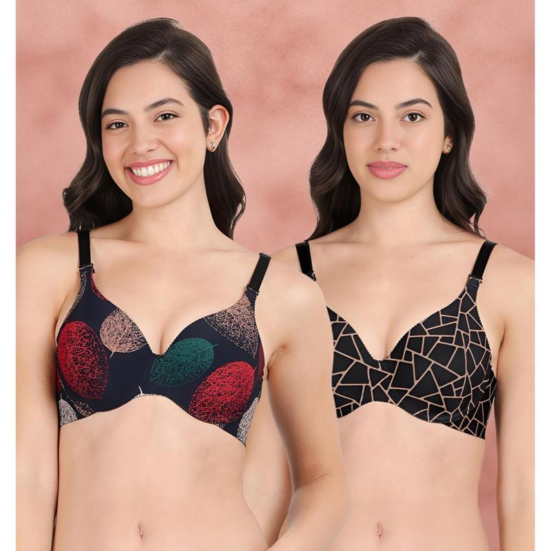 Shyaway Broad Winged Seamless Multiway Wired T-Shirt Bras (Pack of 2) (32B)