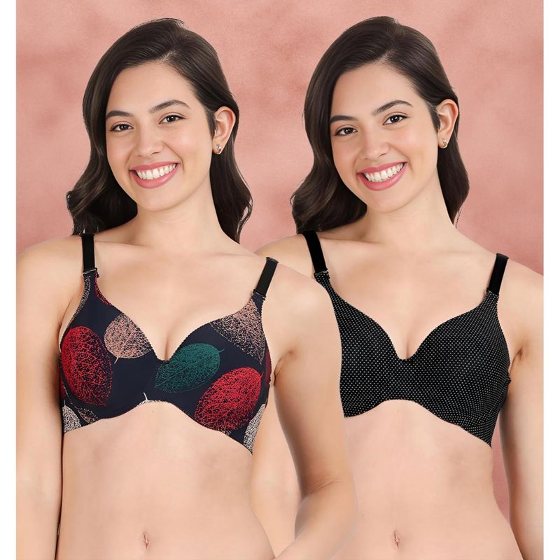 Shyaway Broad Winged Seamless Multiway Wired T-Shirt Bras (Pack of 2) (32B)