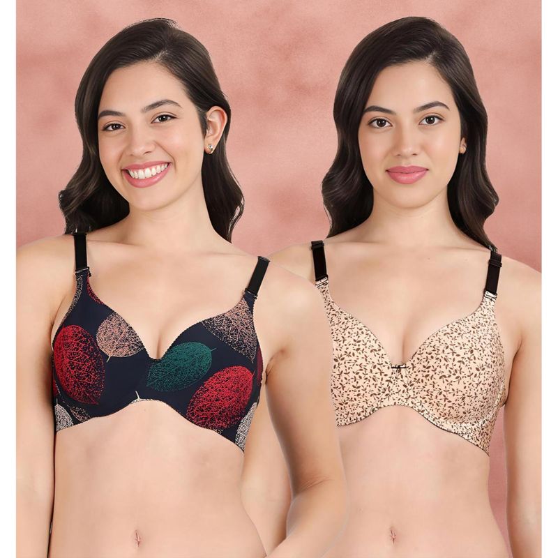 Shyaway Broad Winged Seamless Multiway Wired T-Shirt Bras (Pack of 2) (32B)
