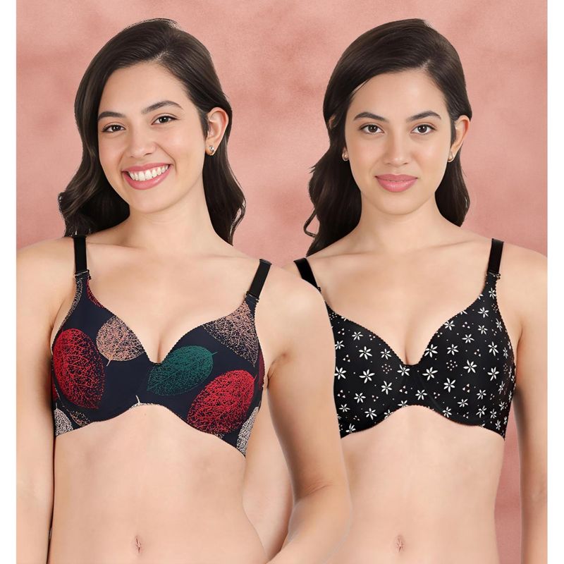 Shyaway Broad Winged Seamless Multiway Wired T-Shirt Bras (Pack of 2) (32B)
