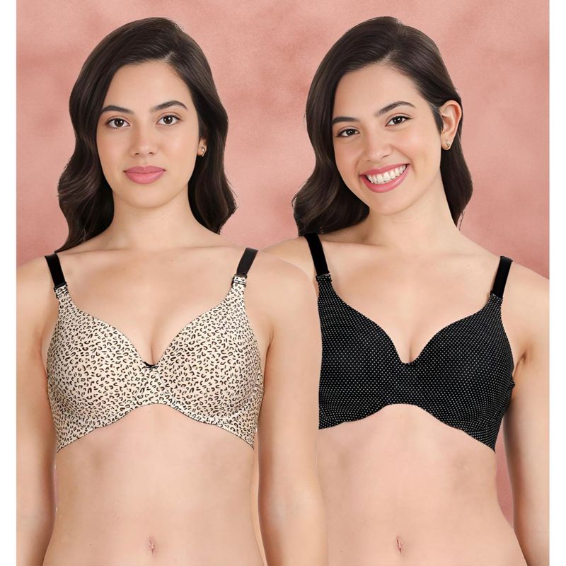 Shyaway Broad Winged Seamless Multiway Wired T-Shirt Bras (Pack of 2) (32B)